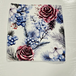 Fleurs d'hiver #2 - Serviette de table en microfibre