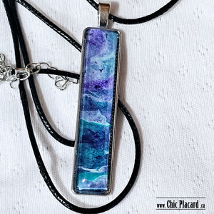 Mauve turquoise - "rectangle" pendant by Créations entre vents et tides