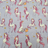 Purple unicorns - Cotton knit 230 gsm (by 1/2m)