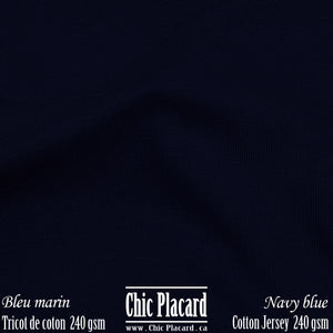 Bleu marin - Tricot de coton 240gsm (au 1/2m)