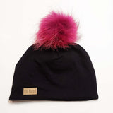 Lined beanie - plain black - 19in