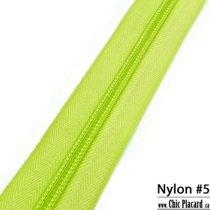 Vert pomme - Zipper Nylon #5 (au 1/2m)