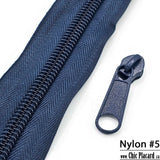 Bleu marin  - Zipper Nylon #5 (au 1/2m)