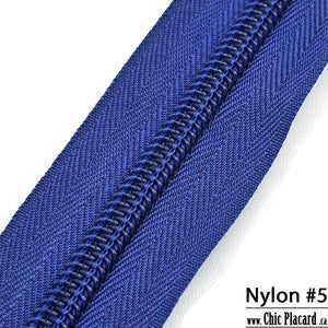 Bleu royal  - Zipper Nylon #5 (au 1/2m)