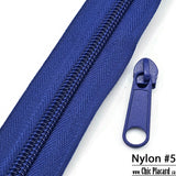 Bleu royal  - Zipper Nylon #5 (au 1/2m)