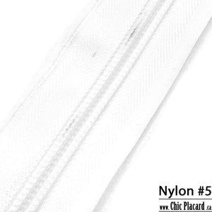 Blanc - Zipper Nylon #5 (au 1/2m)