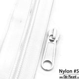 Blanc - Zipper Nylon #5 (au 1/2m)