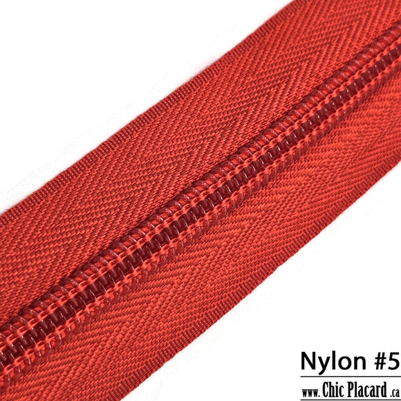 Rouge - Zipper Nylon #5 (au 1/2m)