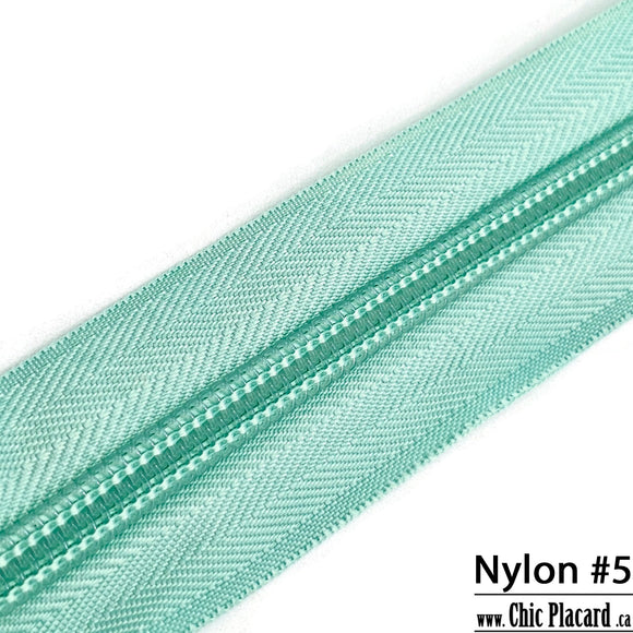 Vert menthe - Zipper Nylon #5 (au 1/2m)