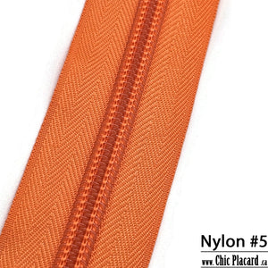 Orange - Zipper Nylon #5 (au 1/2m)