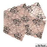 Elastic lace romantic flowers (sold by 1/2m)