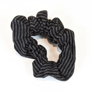 Black striped gray scrunchie 2 wraps #11